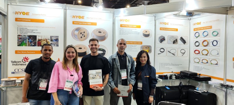Hyoe menampilkan solusi serat optik di Netcom2024 di Brasil